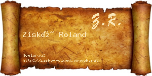Ziskó Roland névjegykártya